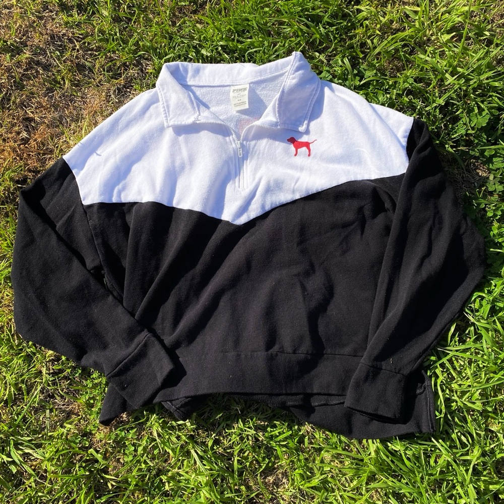 (SOLD) PINK FresnoState halfzip sweater